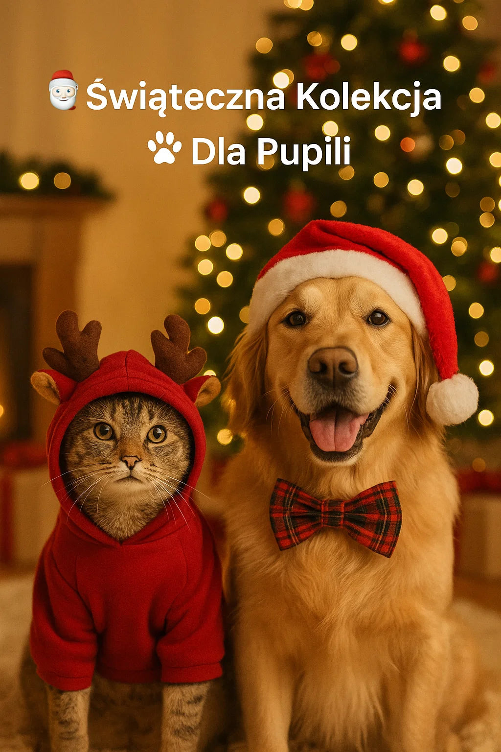 Świąteczny baner sklepu PrezentDlaPupila.pl – prezenty i akcesoria dla psów i kotów