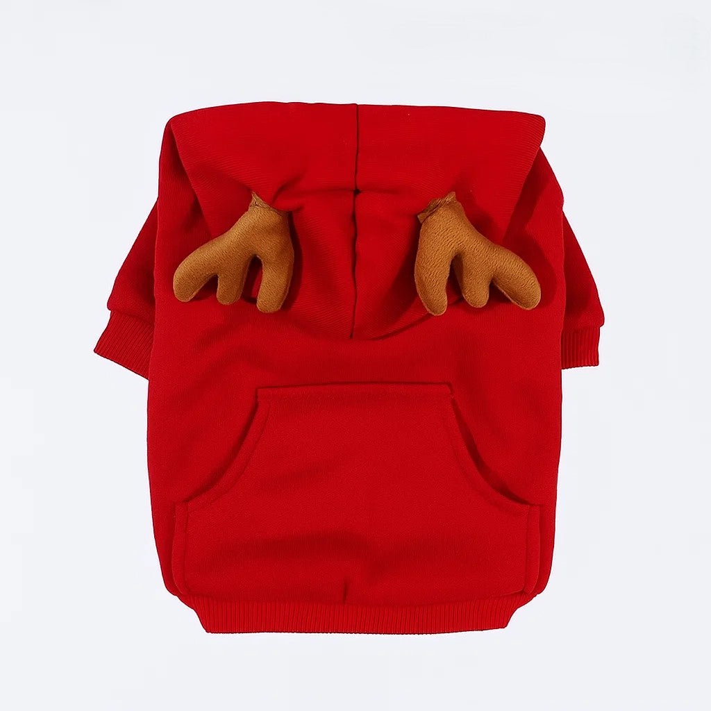 Świąteczna bluza renifera z haftem i rogiem – ubranko dla psa PrezentDlaPupila.pl