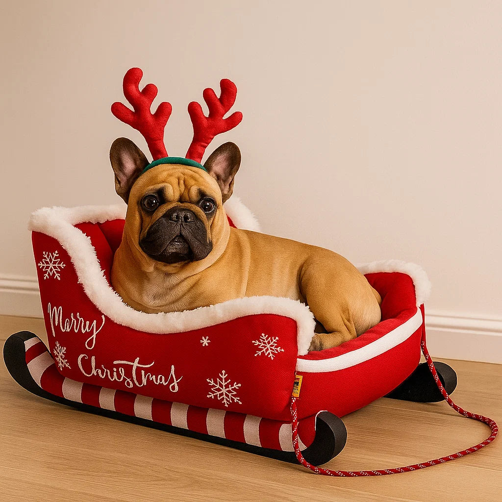 Świąteczne Łóżko Sanie dla Zwierząt